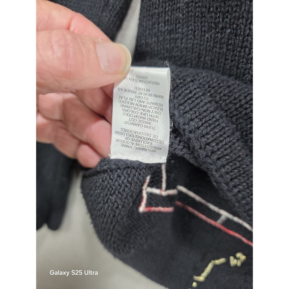 Mercer Street Studio Full Zip Cardigan Small Snowman Mittens Ice Skate Christmas - Picture 11 of 11